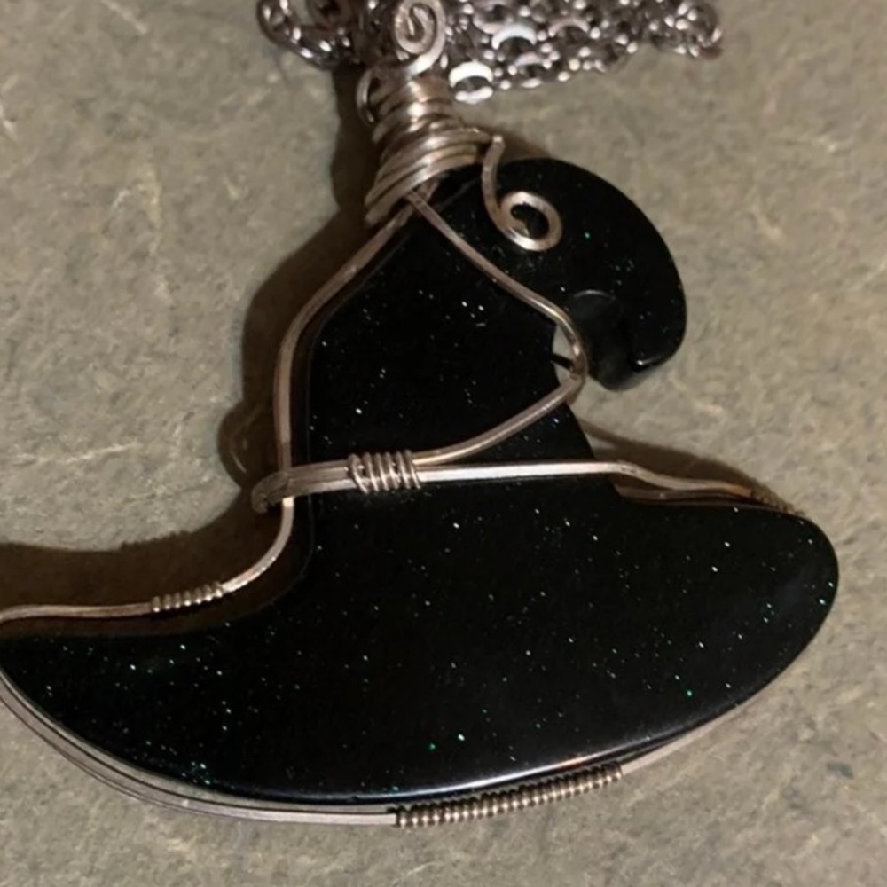 Green Gold stone Witches Hat